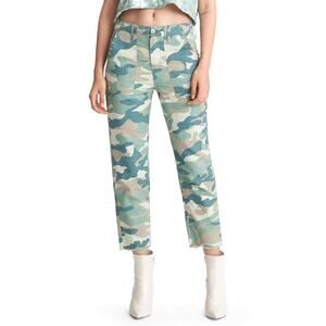 Mother The Shaker Chop Crop in Blue Green Camo Frayed Cropped Women's size 25